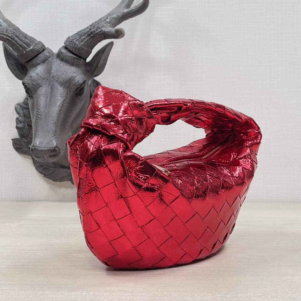 Bottega Veneta 651876 Mini Jodie top handle bag Lambskin Red