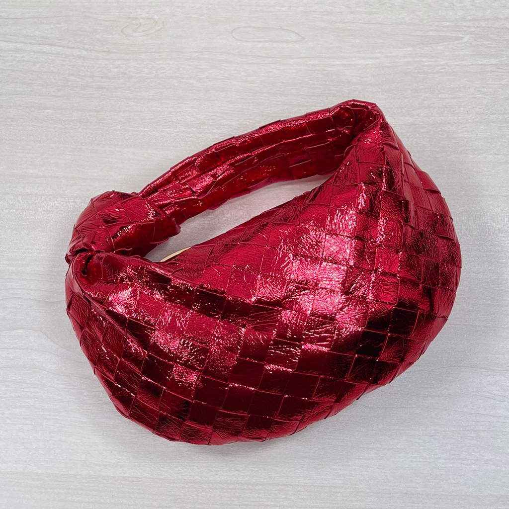 Bottega Veneta 651876 Mini Jodie top handle bag Lambskin Red