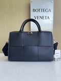 Bottega Veneta Arco Briefcase 680120 Intreccio leather Navy Blue