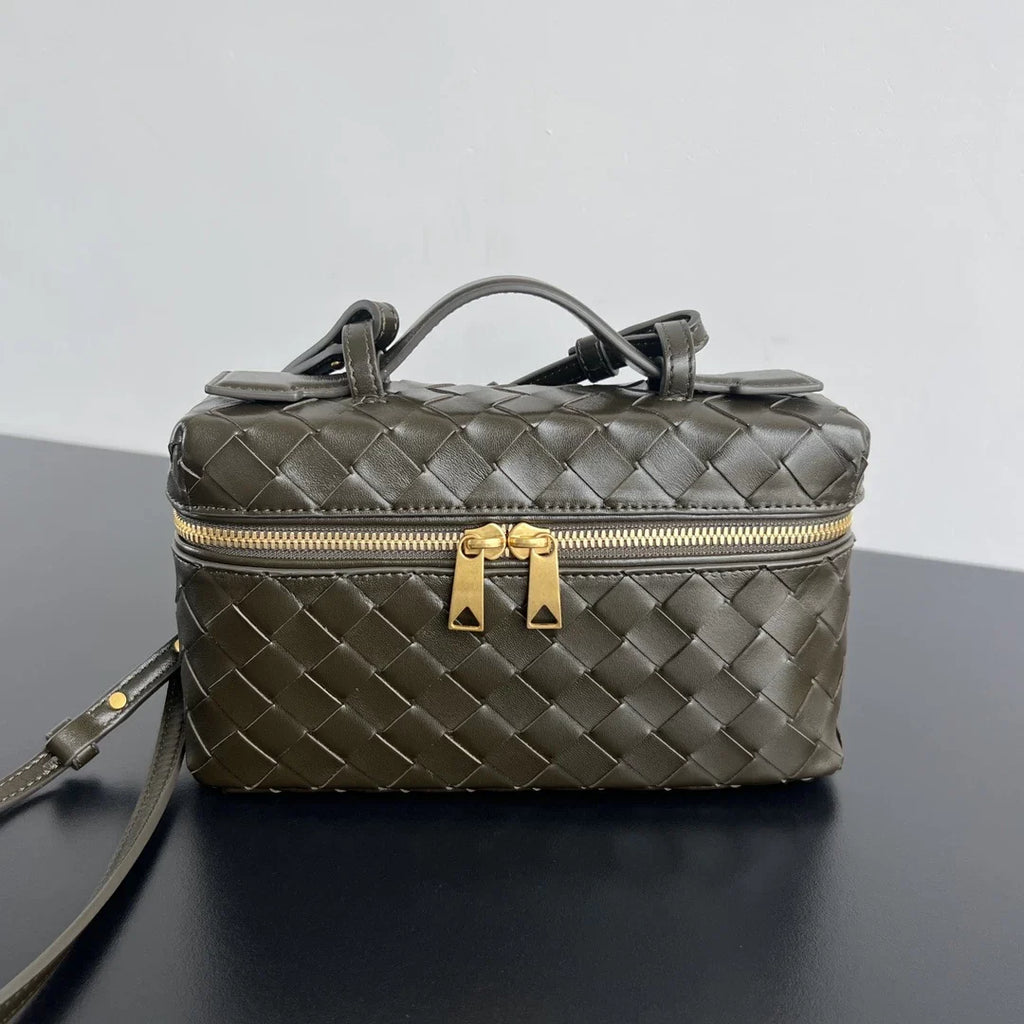 Bottega Veneta Bang Bang Vanity Case 789109 Calfskin dark green