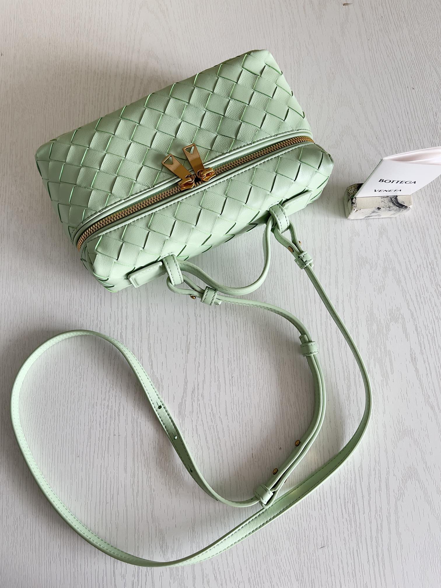 Bottega Veneta Bang Bang Vanity Case 789109 Light Green