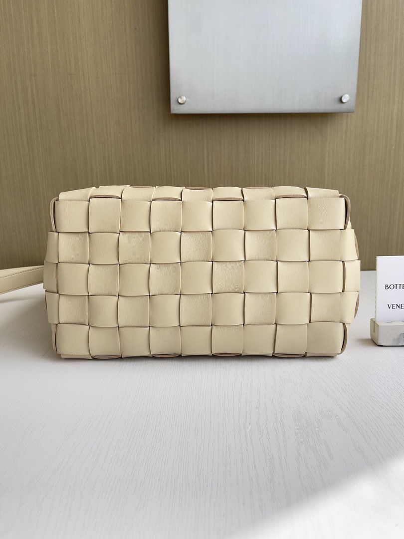Bottega Veneta Bowling Cassette Bag 730327 Lambskin Dark Beige