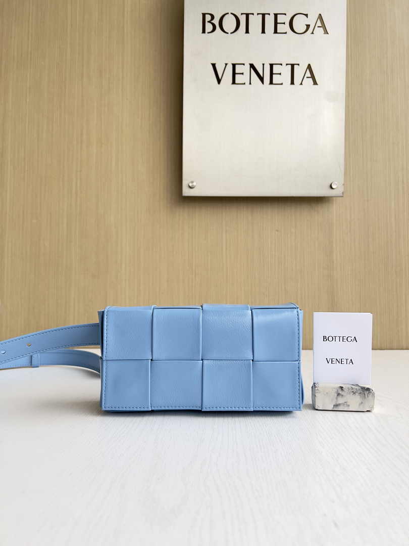 Bottega Veneta Cassette Belt Bag 651053 Lambskin Blue