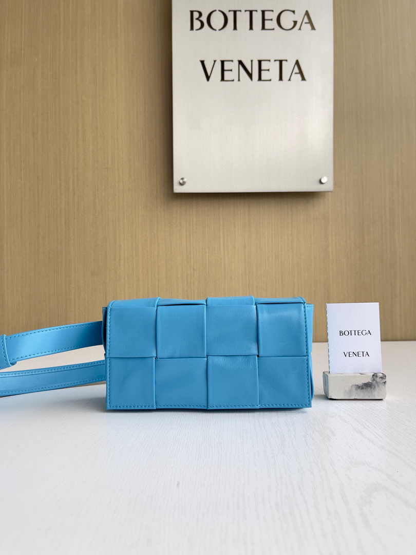 Bottega Veneta Cassette Belt Bag 651053 Lambskin Sky Blue