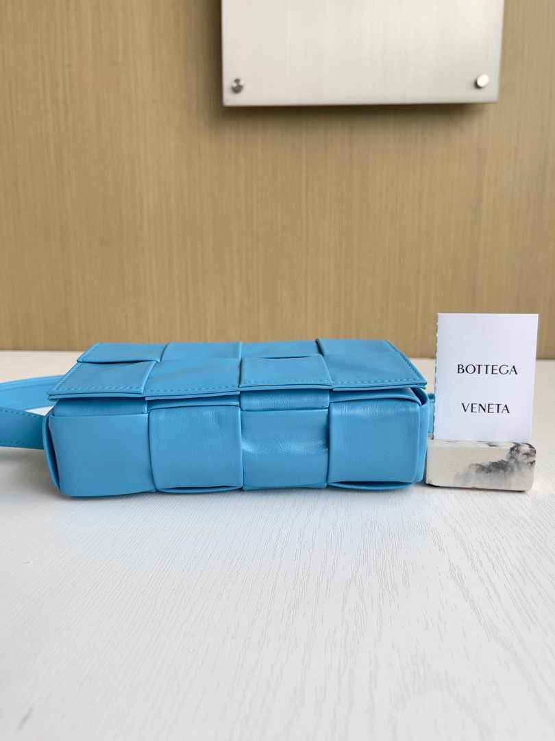 Bottega Veneta Cassette Belt Bag 651053 Lambskin Sky Blue