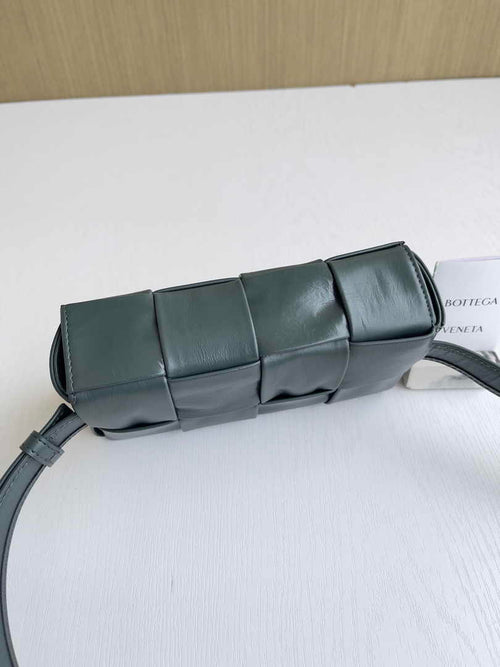 Bottega Veneta Cassette Belt Bag 651053 Lambskin Dark Green