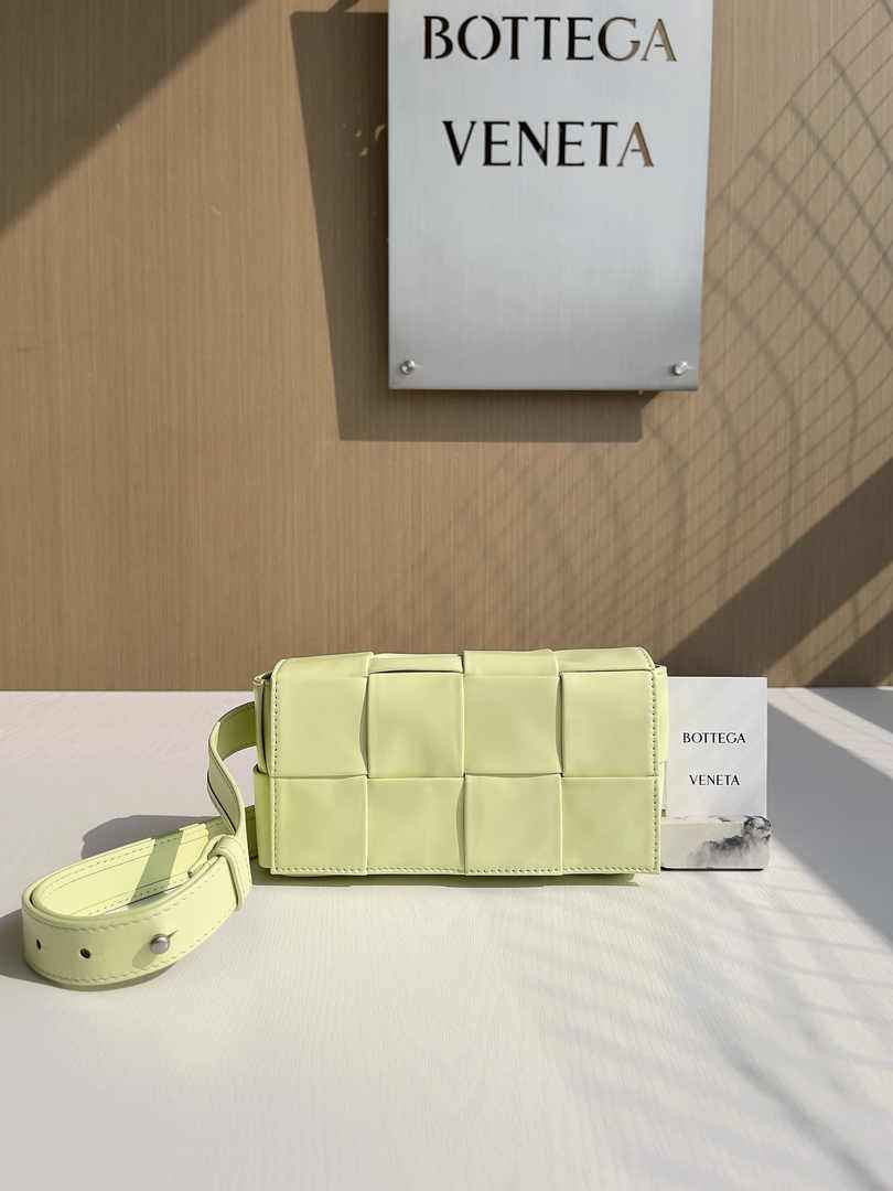 Bottega Veneta Cassette Belt Bag 651053 Lambskin Light Yellow