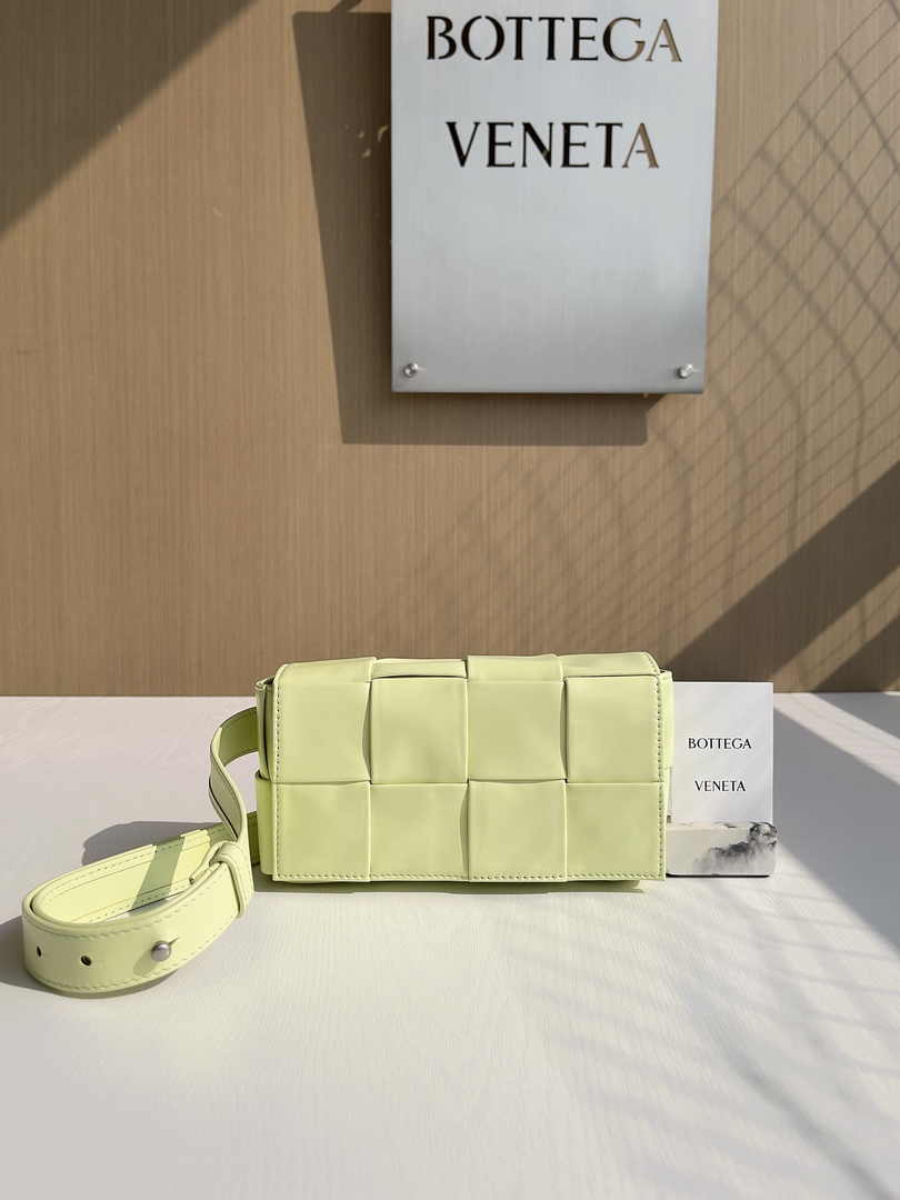Bottega Veneta Cassette Belt Bag 651053 Lambskin Light Yellow