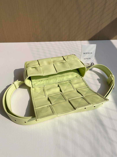 Bottega Veneta Cassette Belt Bag 651053 Lambskin Light Yellow