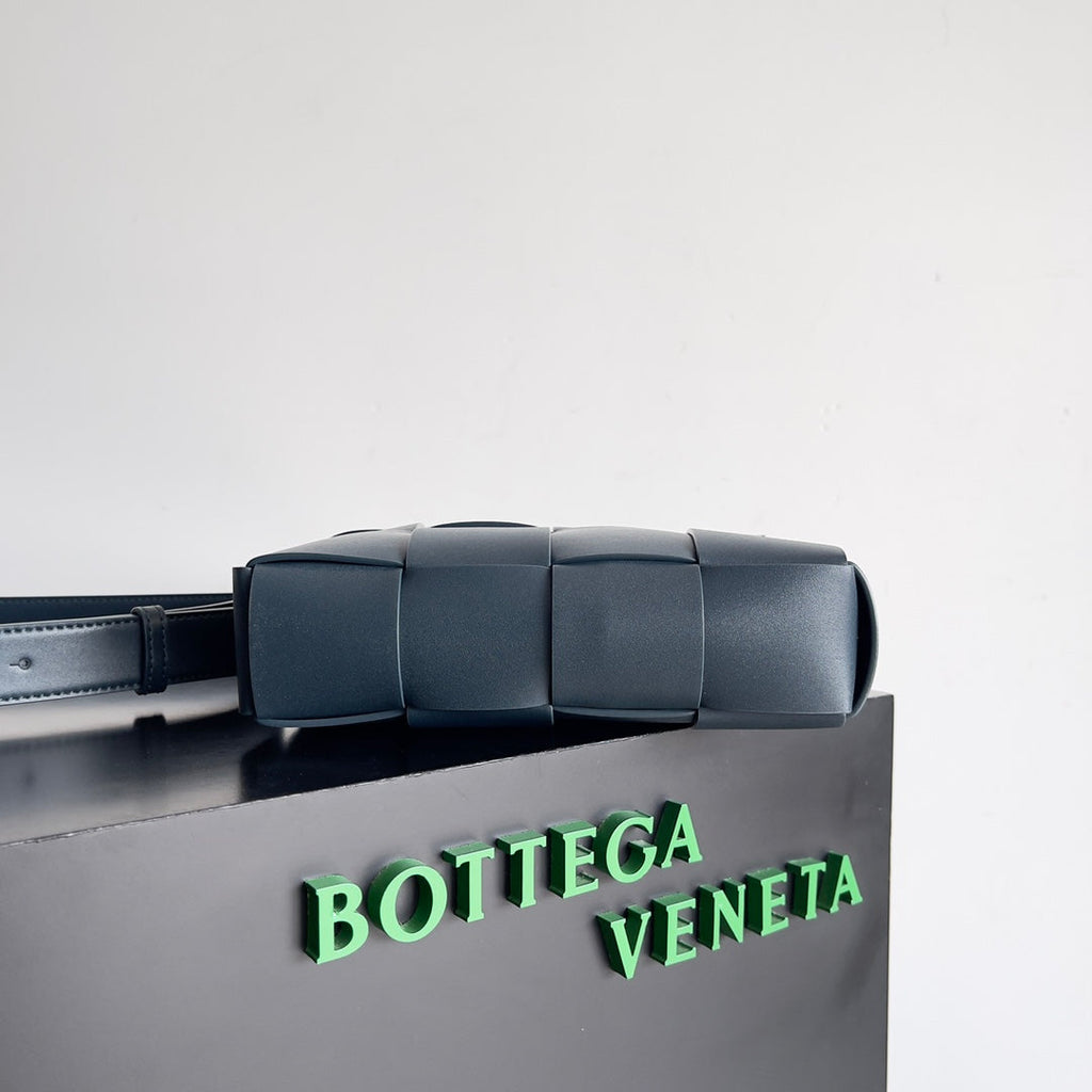 Bottega Veneta Cassette Camera Bag 730027 Calfskin Navy Blue