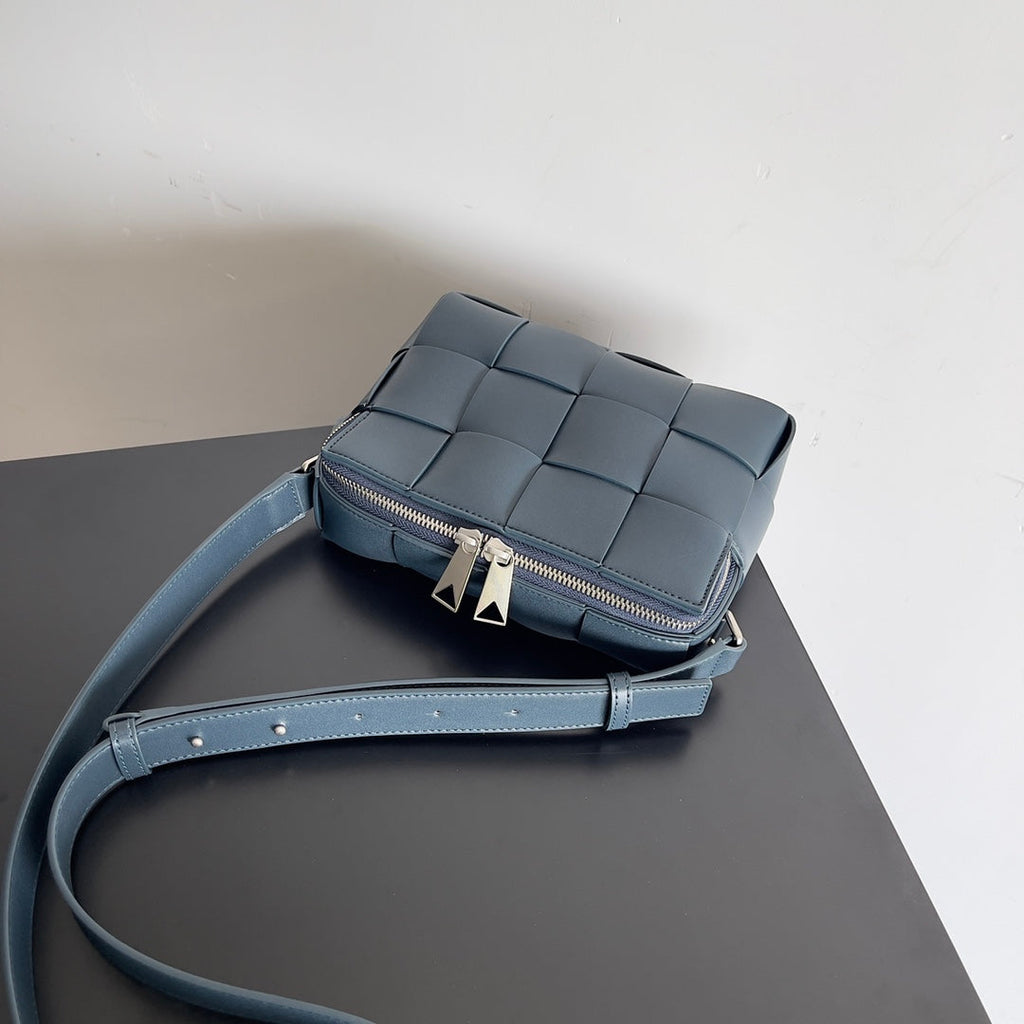 Bottega Veneta Cassette Camera Bag 730027 Calfskin Navy Blue