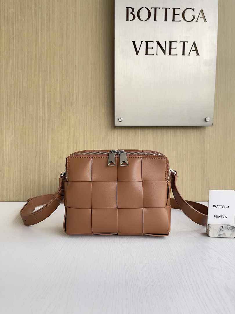 Bottega Veneta Cassette Camera Bag 730027 Calfskin Brown