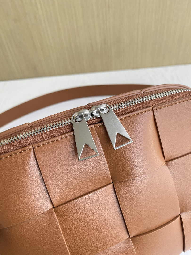 Bottega Veneta Cassette Camera Bag 730027 Calfskin Brown