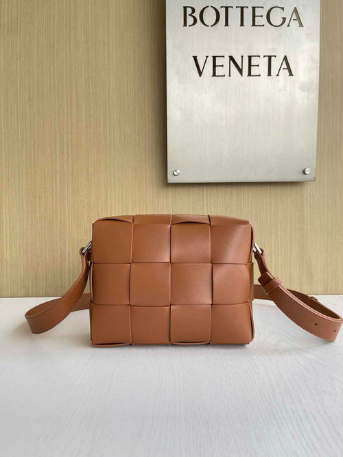 Bottega Veneta Cassette Camera Bag 730027 Calfskin Brown