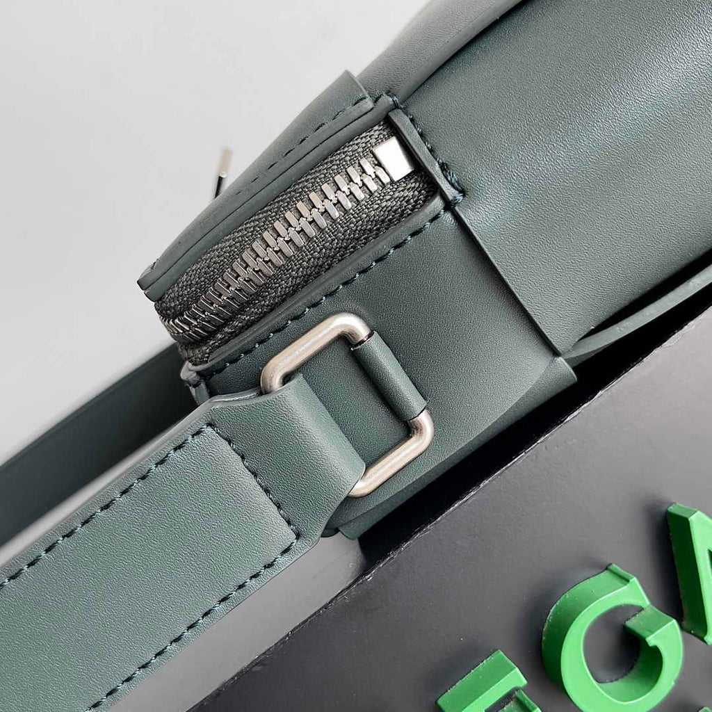 Bottega Veneta Cassette Camera Bag 730027 Dark Green Calfskin