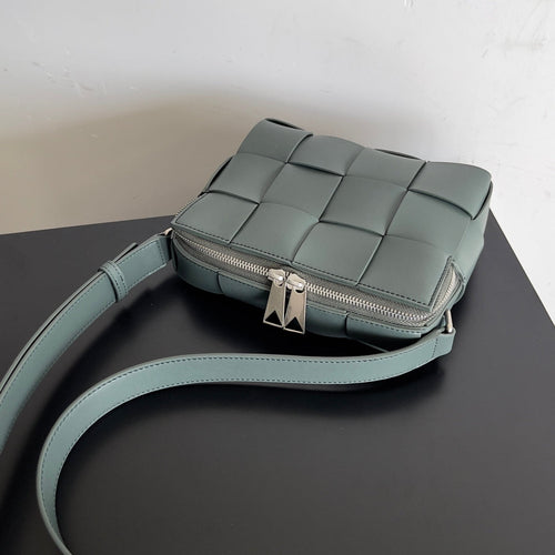 Bottega Veneta Cassette Camera Bag 730027 Dark Green Calfskin