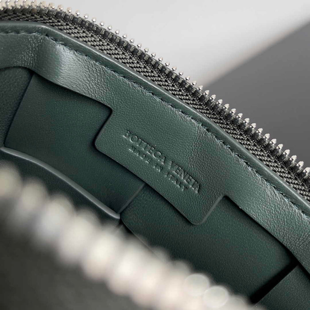 Bottega Veneta Cassette Camera Bag 730027 Dark Green Calfskin