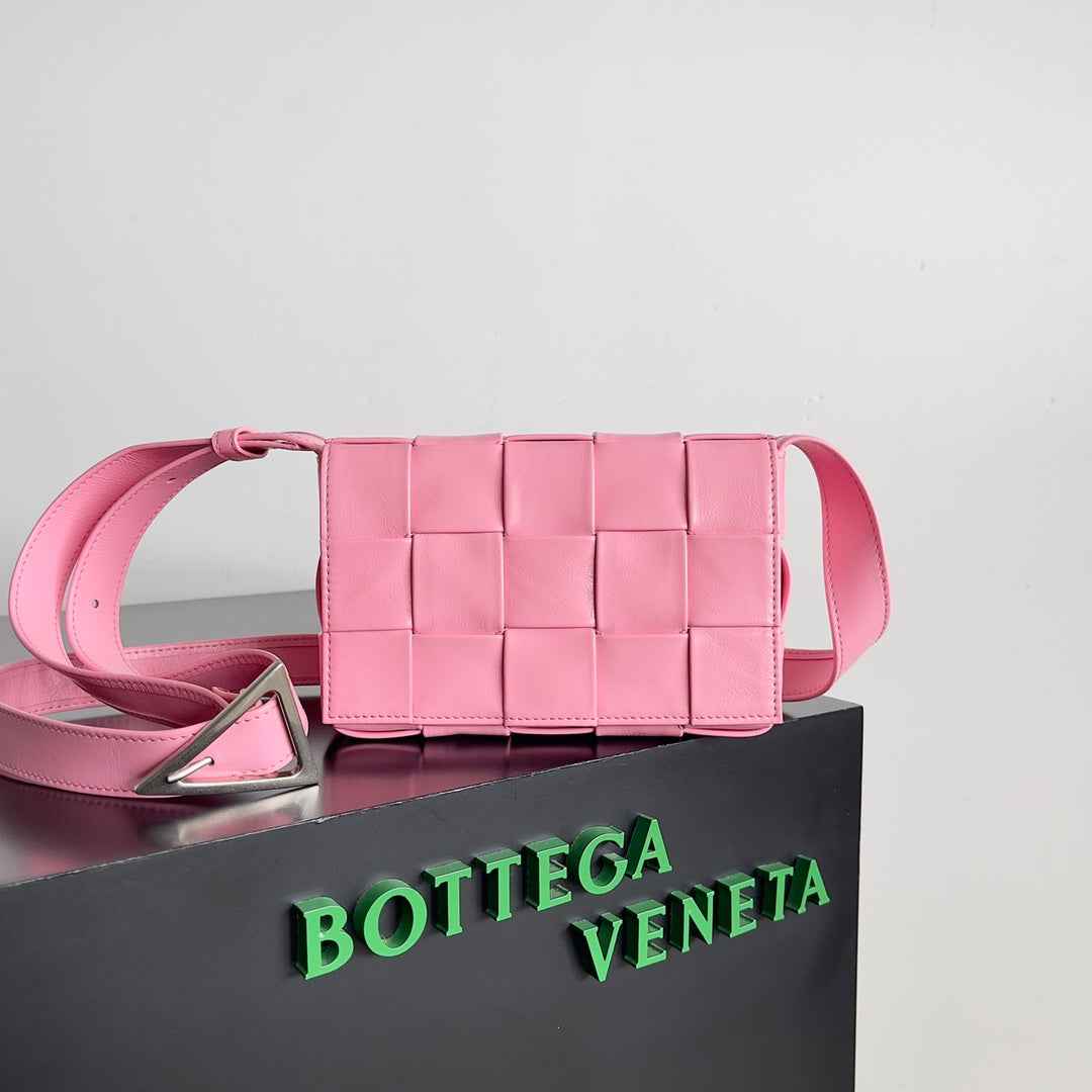 Bottega Veneta Small Cassette 717587 Lambskin Pink