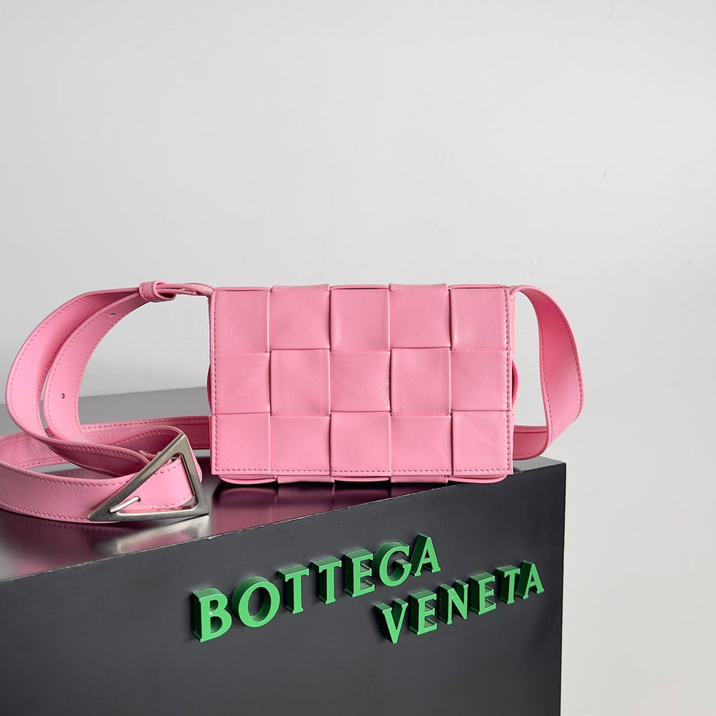 Bottega Veneta Small Cassette 717587 Lambskin Pink