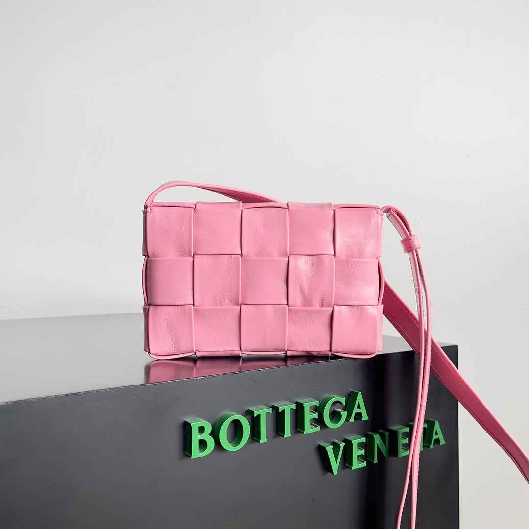 Bottega Veneta Small Cassette 717587 Lambskin Pink