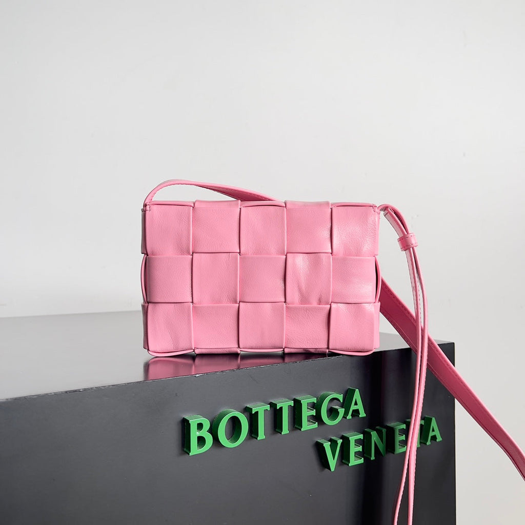 Bottega Veneta Small Cassette 717587 Lambskin Pink