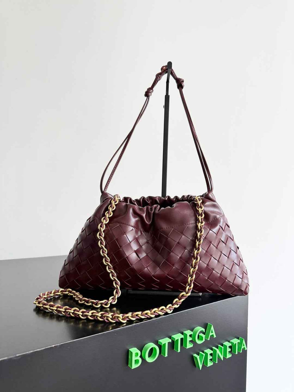 Bottega Veneta Dustbag Notte Leather Pouch -Wine Red 839394 - Default Title - View 3