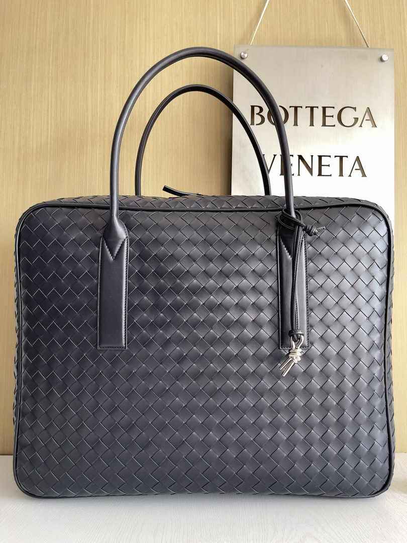 Bottega Veneta Getaway Large Weekender 765620 Calfskin Black