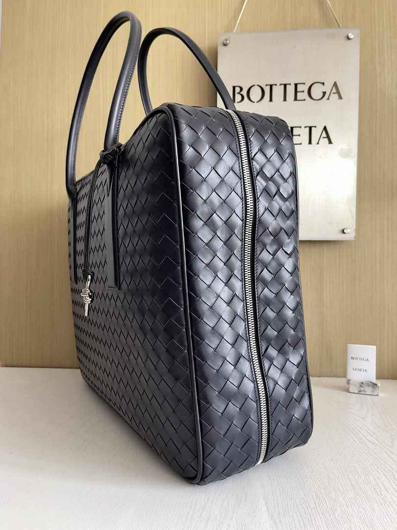 Bottega Veneta Getaway Large Weekender 765620 Calfskin Black