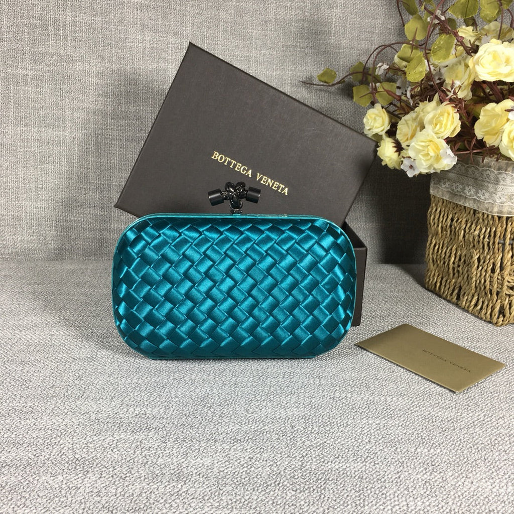 Bottega Veneta Knot 717622 Silk Blue Green