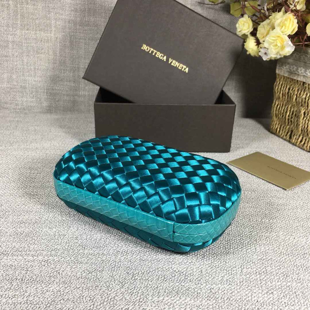 Bottega Veneta Knot 717622 Silk Blue Green