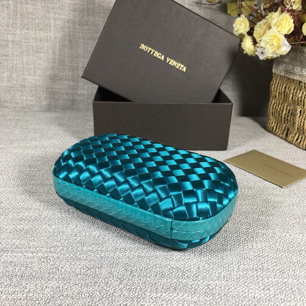 Bottega Veneta Knot 717622 Silk Blue Green