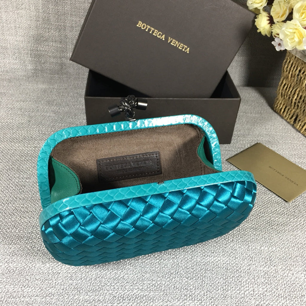 Bottega Veneta Knot 717622 Silk Blue Green