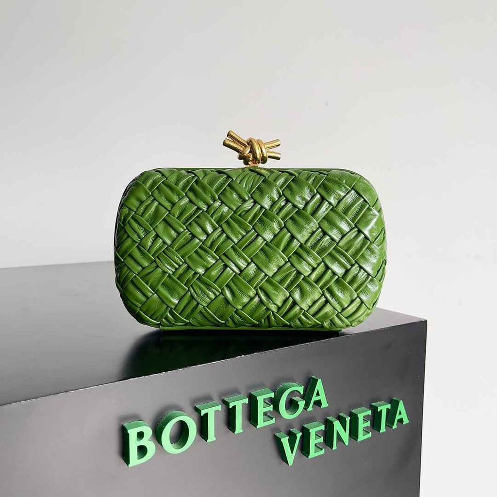 Bottega Veneta Knot Bag 717622 Calfskin Dark Green