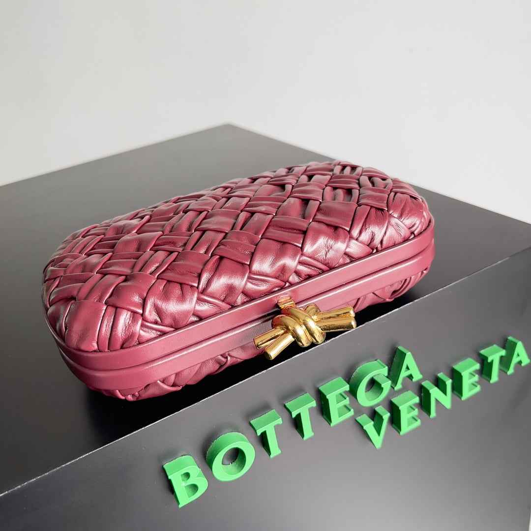 Bottega Veneta Knot Bag 717622 Calfskin Cherry