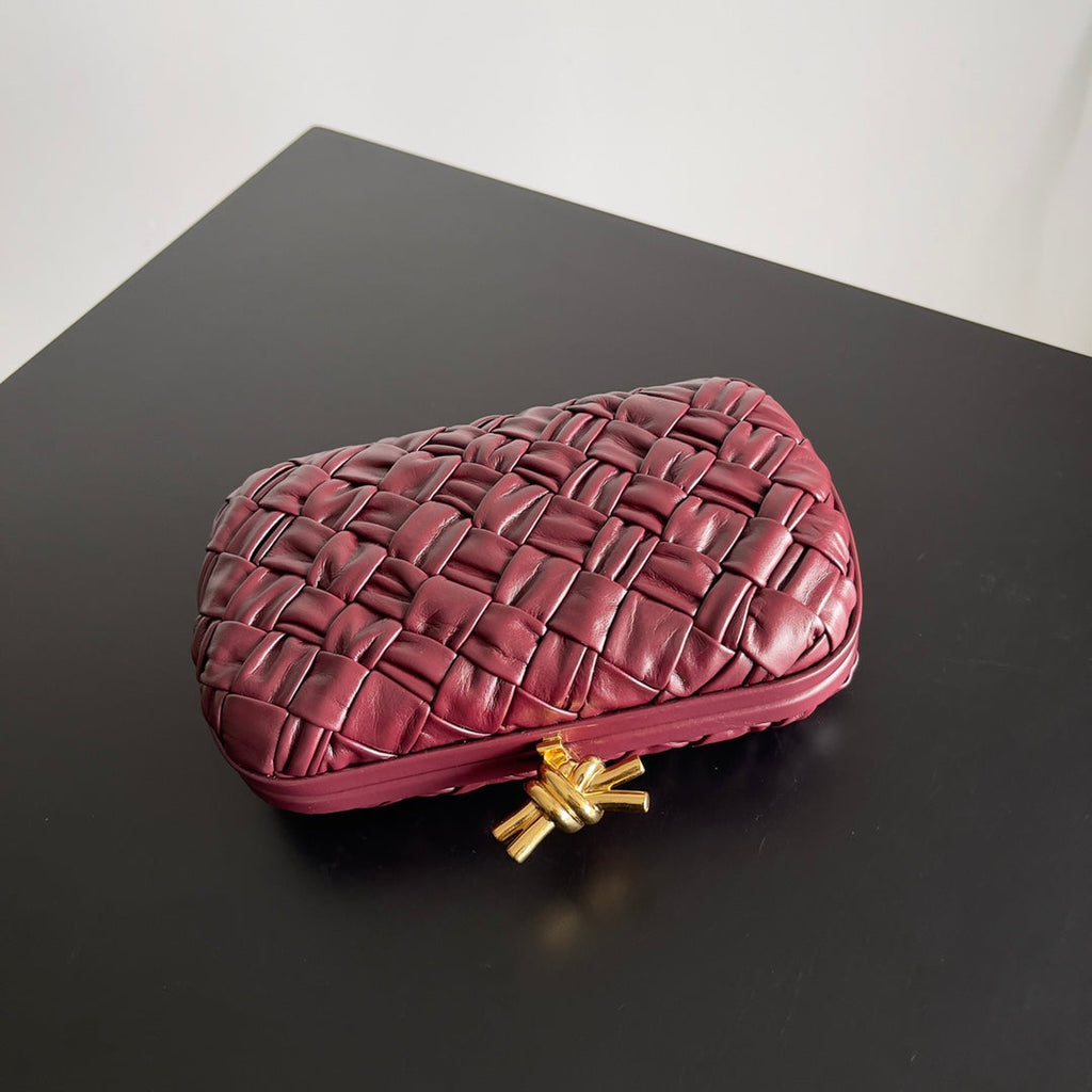 Bottega Veneta Knot Bag 717622 Calfskin Cherry