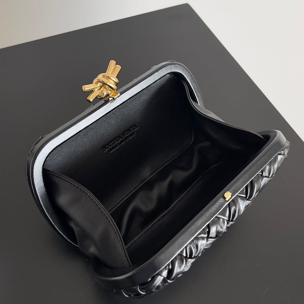Bottega Veneta Knot Bag 717622 Calfskin Black