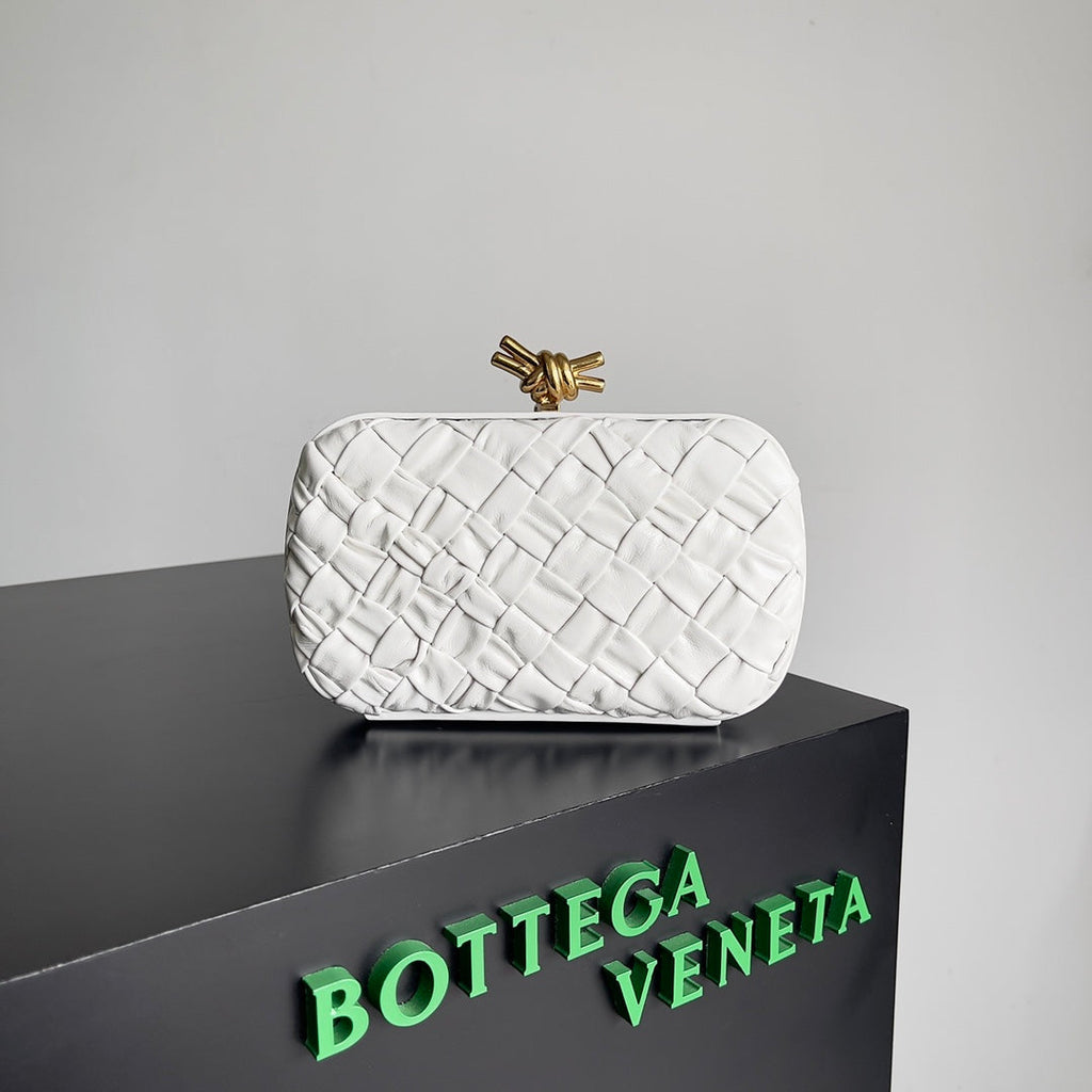 Bottega Veneta Knot Bag 717622 Calfskin White