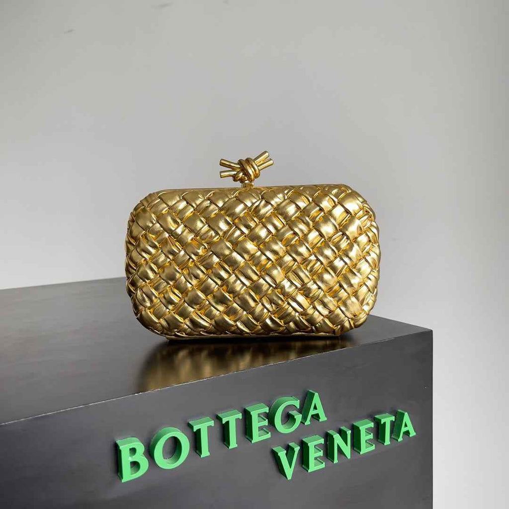 Bottega Veneta Knot Bag 717622 Calfskin Gold