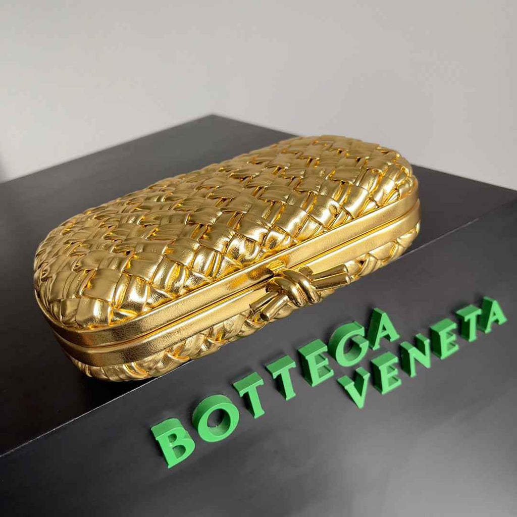 Bottega Veneta Knot Bag 717622 Calfskin Gold