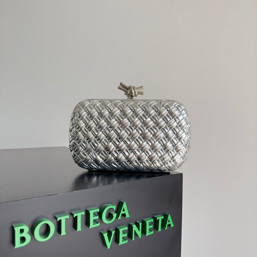 Bottega Veneta Knot Bag 717622 Calfskin Silver