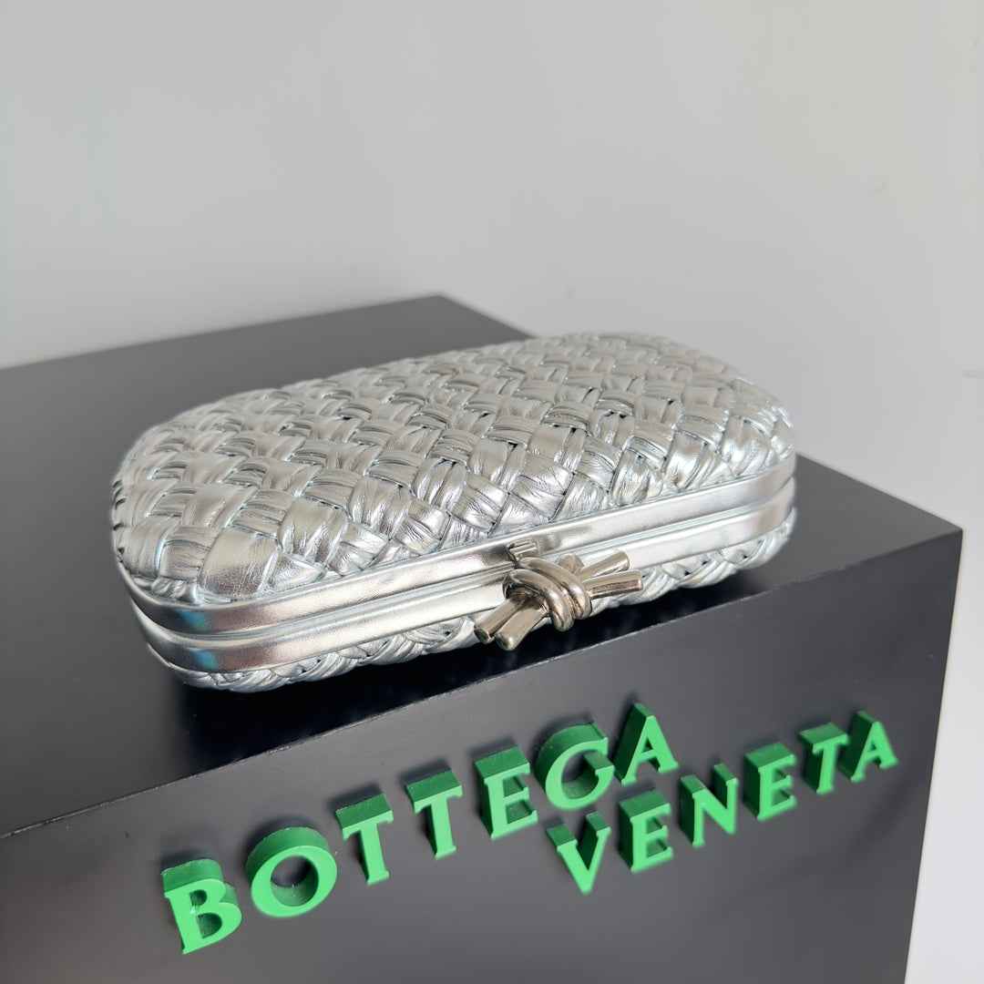 Bottega Veneta Knot Bag 717622 Calfskin Silver
