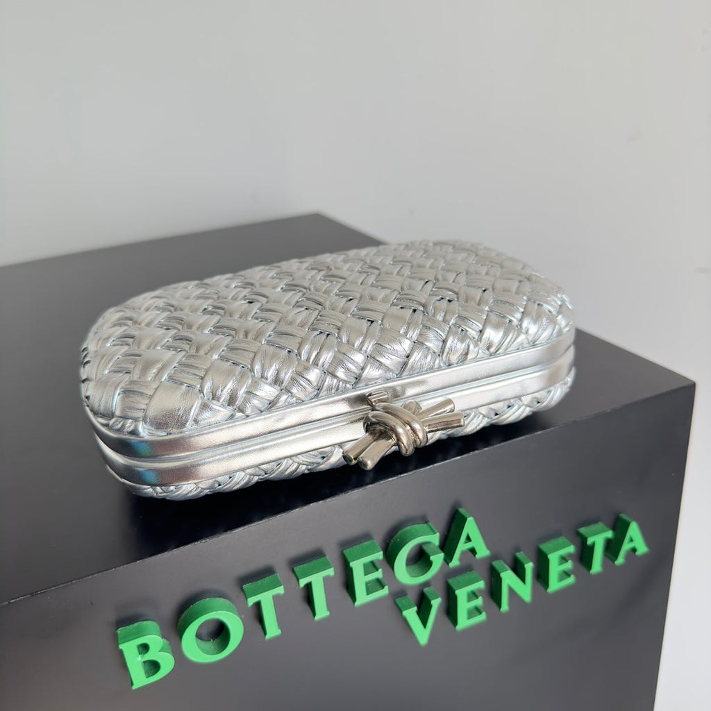 Bottega Veneta Knot Bag 717622 Calfskin Silver