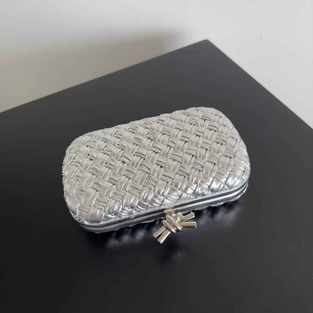 Bottega Veneta Knot Bag 717622 Calfskin Silver