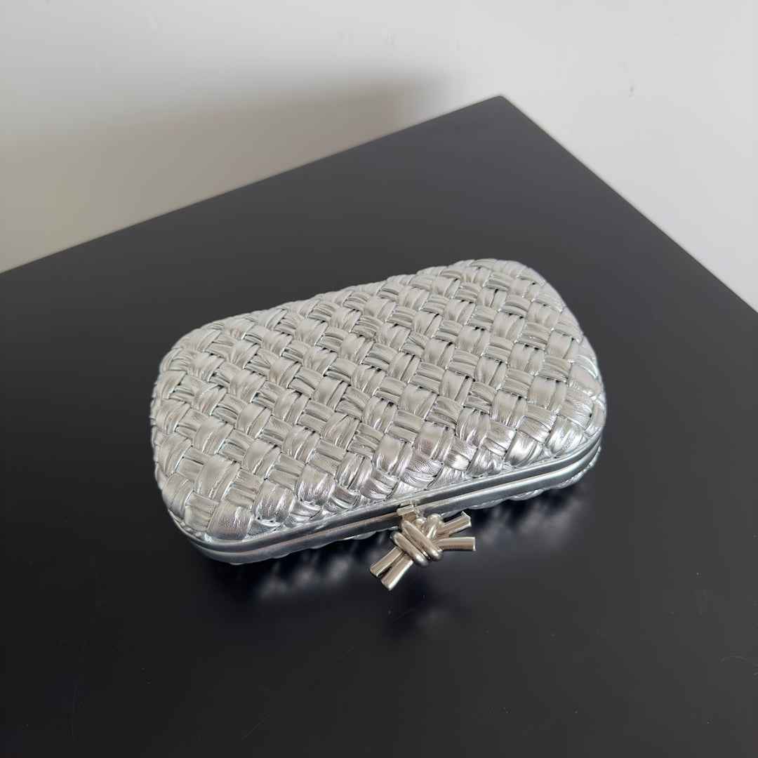Bottega Veneta Knot Bag 717622 Calfskin Silver