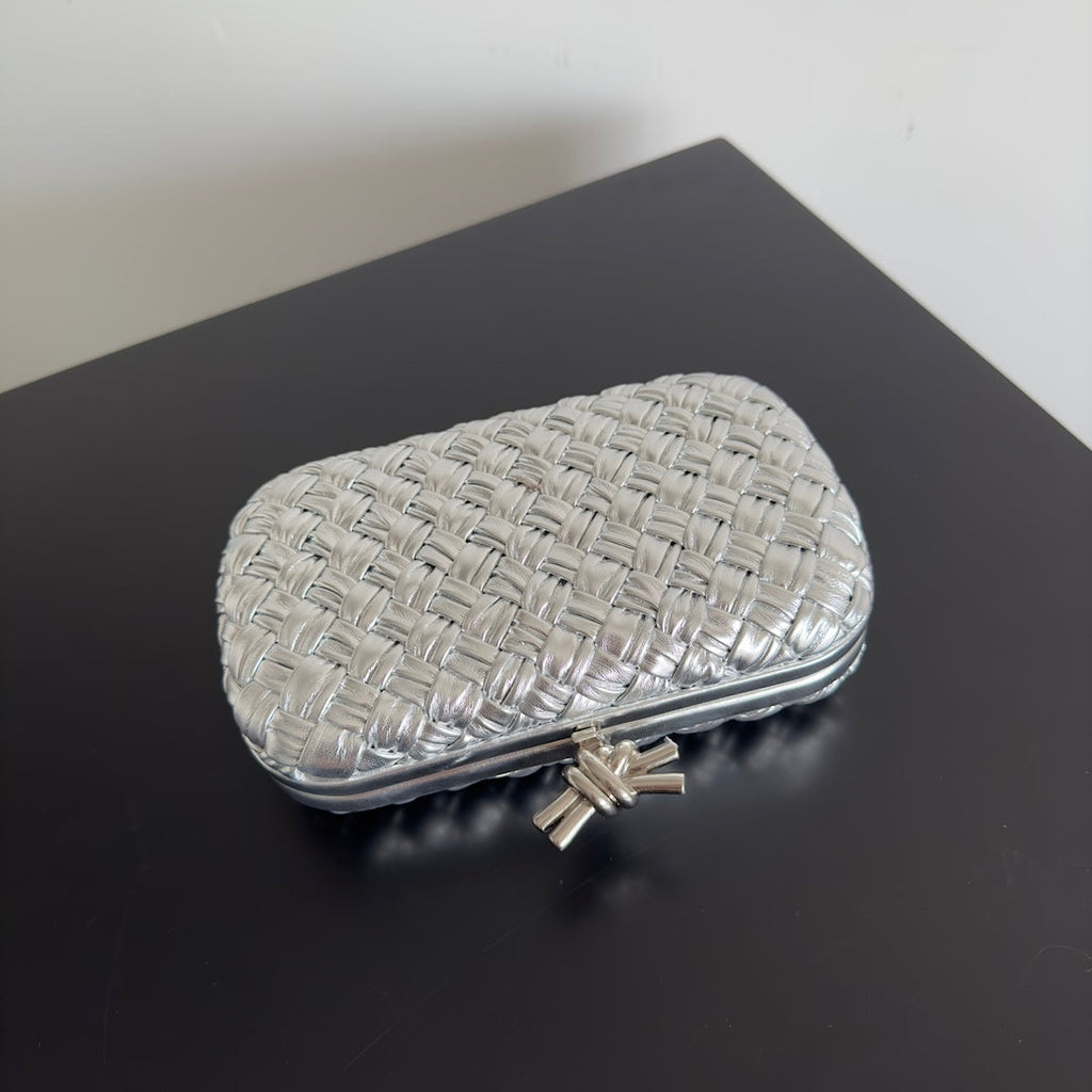 Bottega Veneta Knot Bag 717622 Calfskin Silver