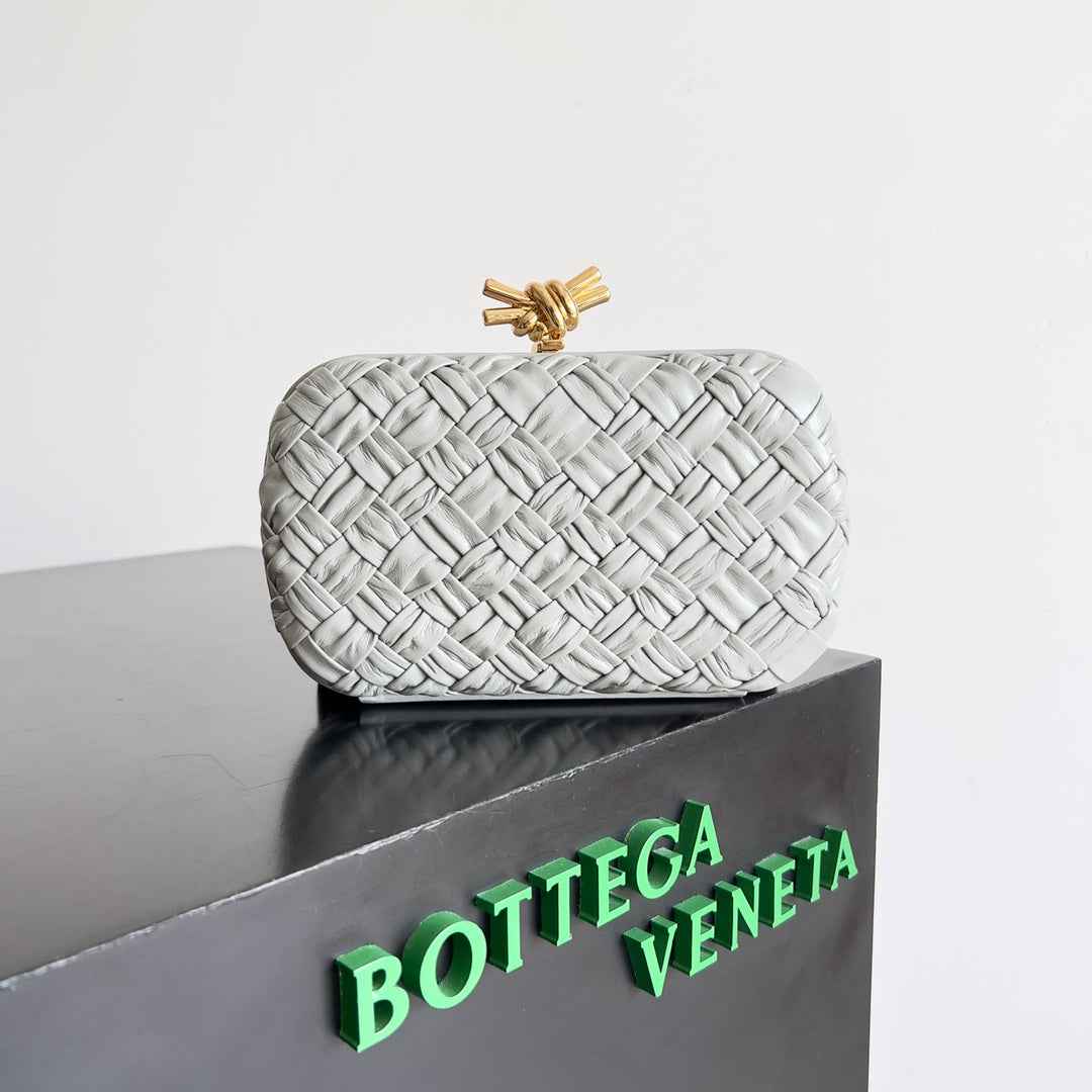 Bottega Veneta Knot Bag 717622 Calfskin Gray