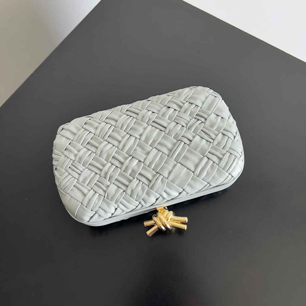 Bottega Veneta Knot Bag 717622 Calfskin Gray