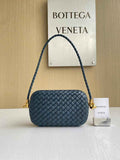 Bottega Veneta Knot With Chain 717623 Navy Blue Lambskin