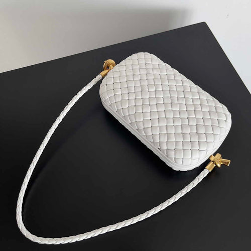 Bottega Veneta Knot With Chain 717623 White Lambskin