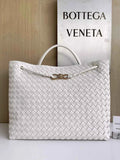 Bottega Veneta Large Andiamo Bag 766019 White Lambskin Intrecciato